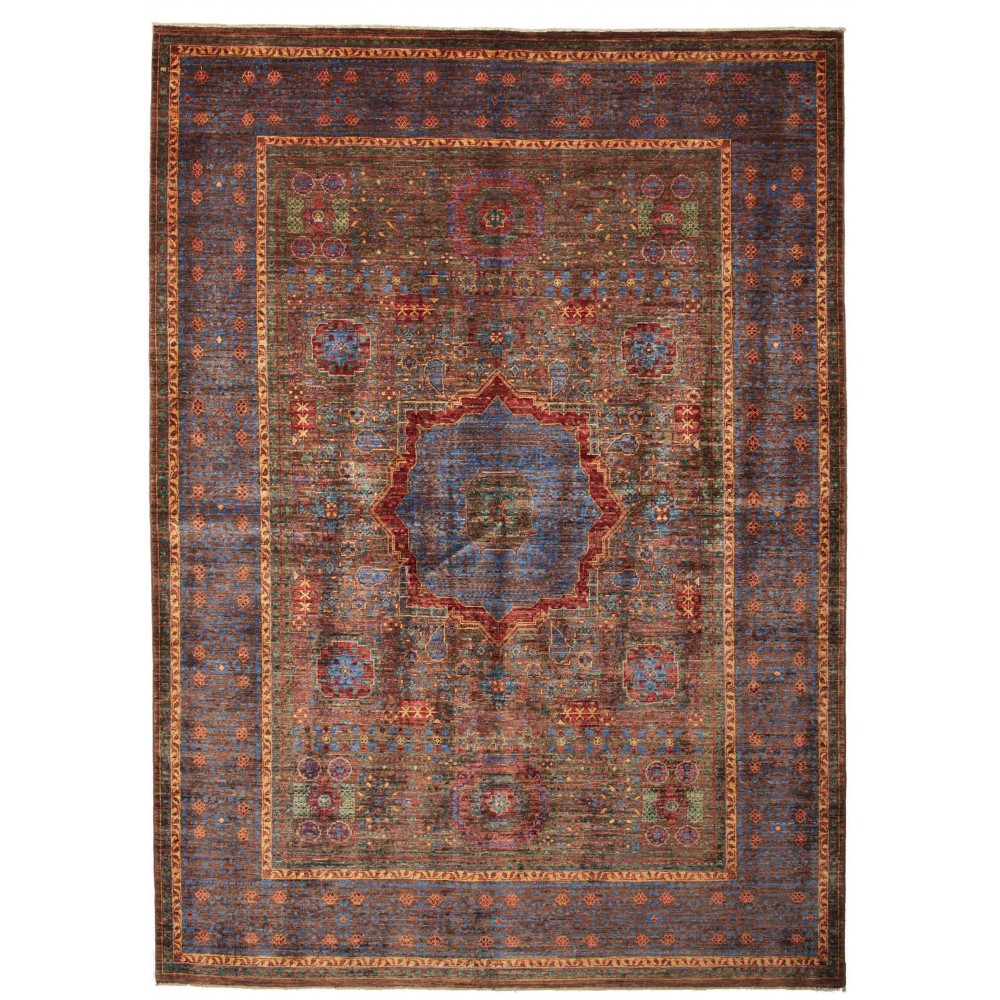 Tappeto Mamlouk Pakistan azzurro arancione 175x240 Tappeto Mamlouk Pakistan azzurro arancione 175x240