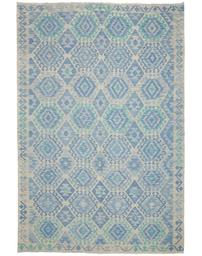 Tappeto Kilim Afghanistan azzurro beige 201x298