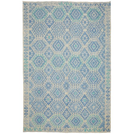 Tappeto Kilim Afghanistan azzurro beige 201x298