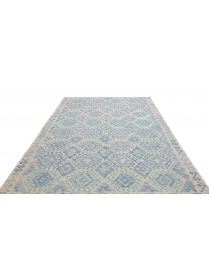 Tappeto Kilim Afghanistan azzurro beige 201x298