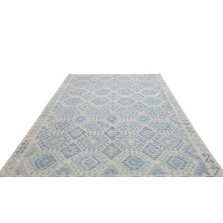 Tappeto Kilim Afghanistan azzurro beige 201x298