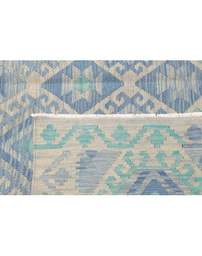 Tappeto Kilim Afghanistan azzurro beige 201x298