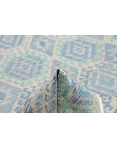 Tappeto Kilim Afghanistan azzurro beige 201x298