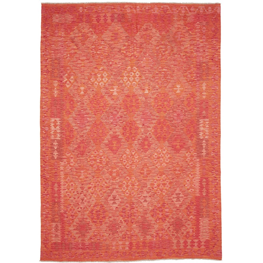 Tappeto Kilim Afghanistan rosso arancione 209x293