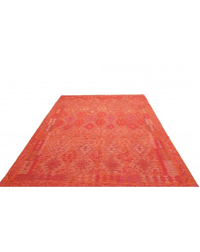 Tappeto Kilim Afghanistan rosso arancione 209x293