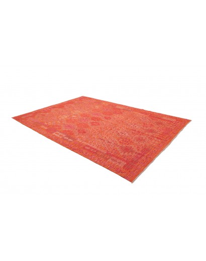 Tappeto Kilim Afghanistan rosso arancione 209x293