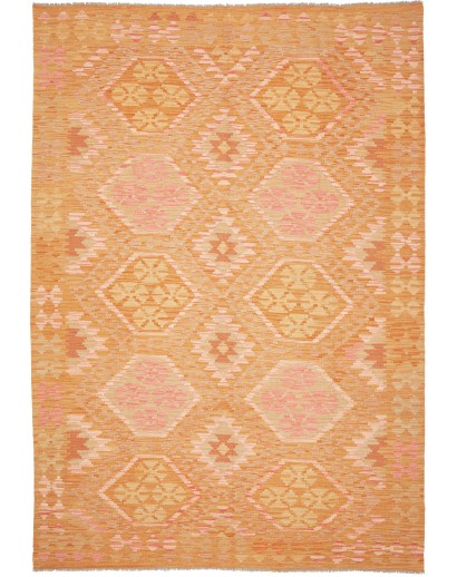 Tappeto Kilim Afghanistan arancione giallo 207x293