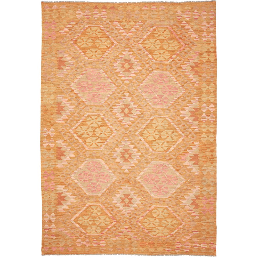 Tappeto Kilim Afghanistan arancione giallo 207x293