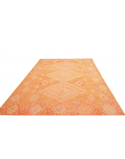 Tappeto Kilim Afghanistan arancione bianco 207x298