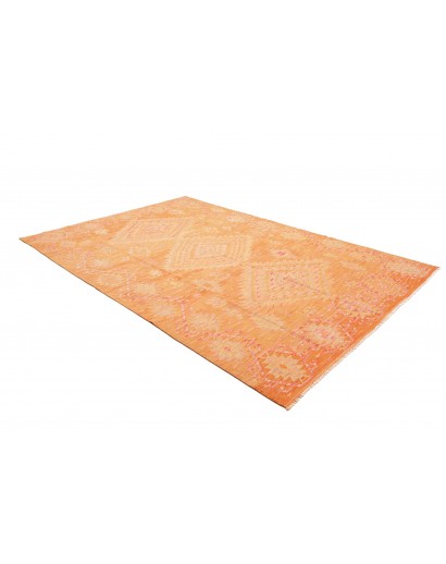 Tappeto Kilim Afghanistan arancione bianco 207x298