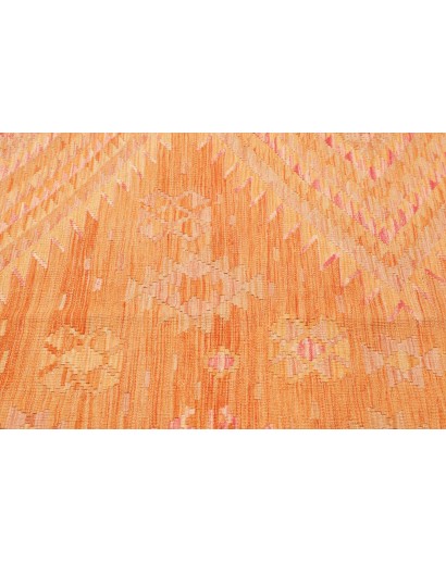 Tappeto Kilim Afghanistan arancione bianco 207x298