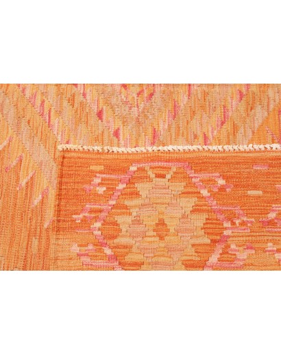 Tappeto Kilim Afghanistan arancione bianco 207x298