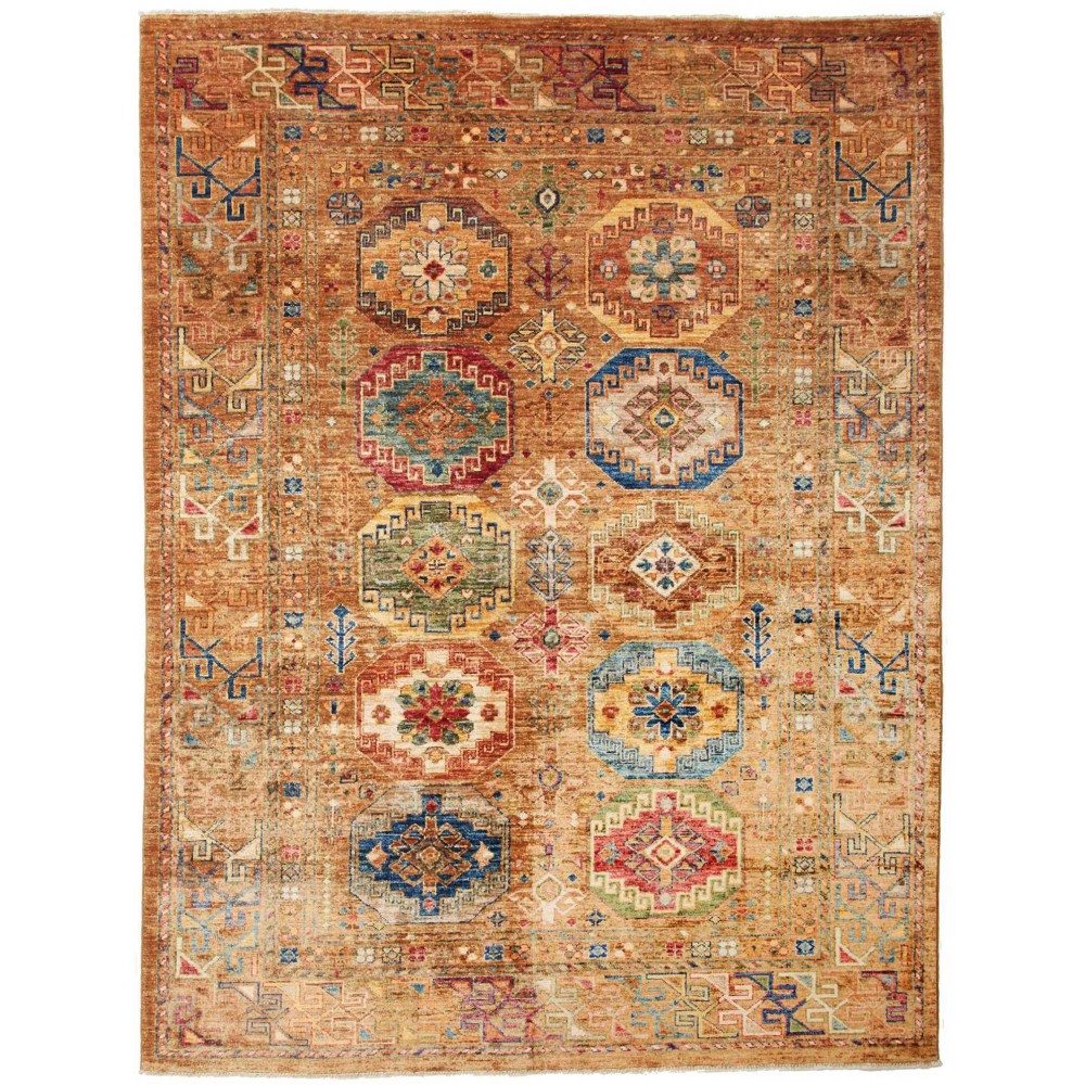 Tappeto Tribal Pakistan arancione bianco 149x202 Tappeto Tribal Pakistan arancione bianco 149x202