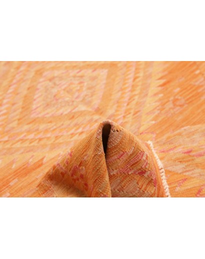 Tappeto Kilim Afghanistan arancione bianco 207x298