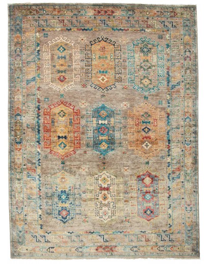 Tappeto Tribal Pakistan marrone grigio 148x200