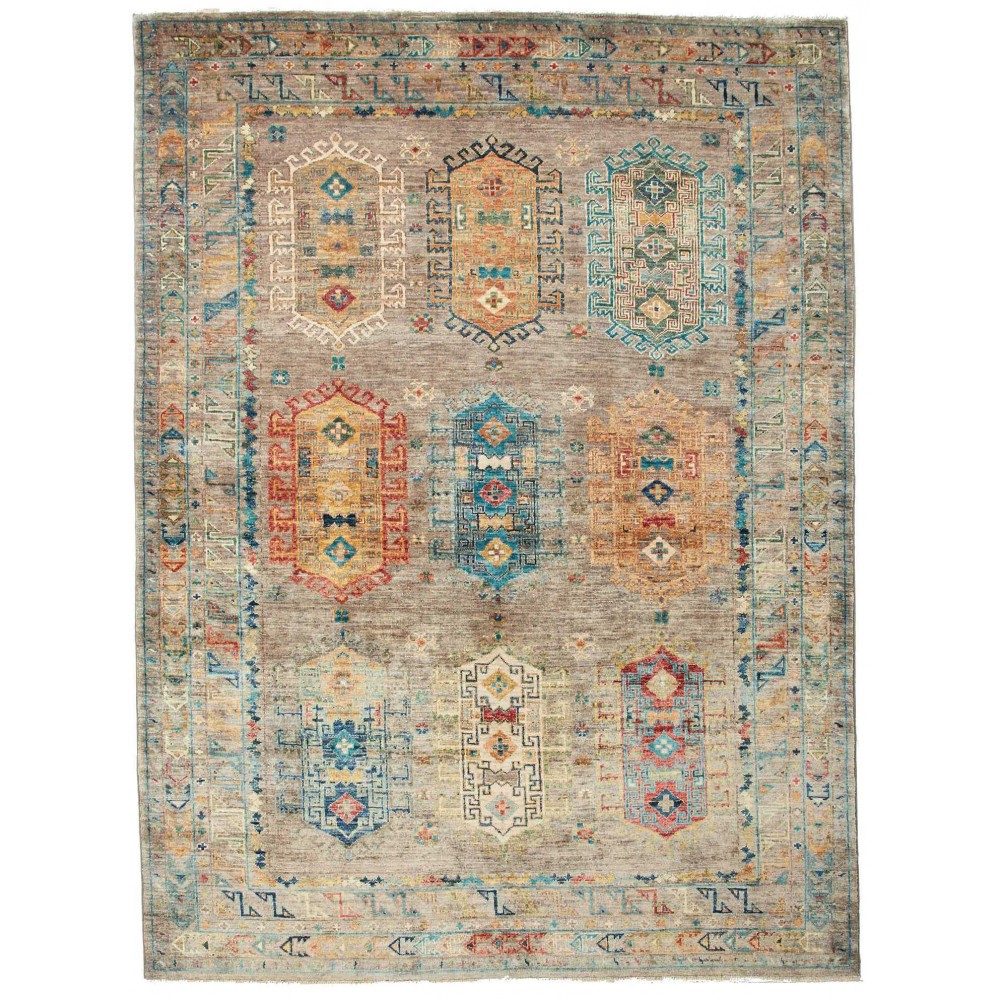 Tappeto Tribal Pakistan marrone grigio 148x200 Tappeto Tribal Pakistan marrone grigio 148x200