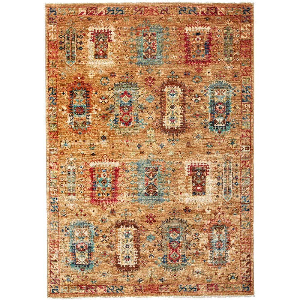 Tappeto Tribal Pakistan arancione 145x208 Tappeto Tribal Pakistan arancione 145x208