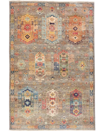 Tappeto Tribal Pakistan marrone grigio 122x181