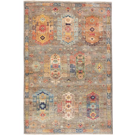 Tappeto Tribal Pakistan marrone grigio 122x181