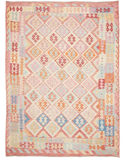 Tappeto Kilim Afghanistan giallo bianco 214x288