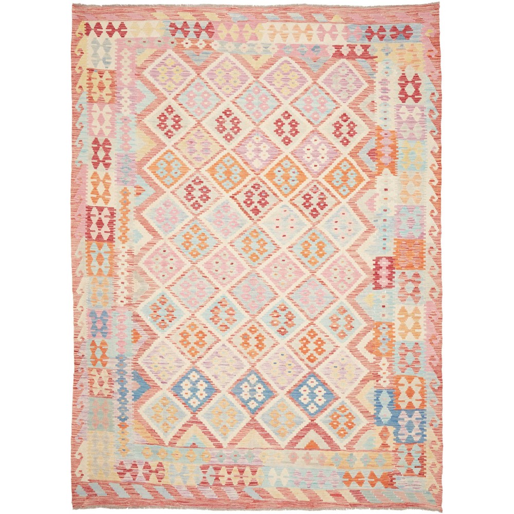 Tappeto Kilim Afghanistan giallo bianco 214x288