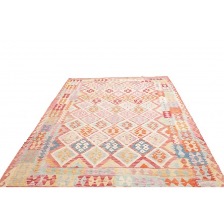 Tappeto Kilim Afghanistan giallo bianco 214x288