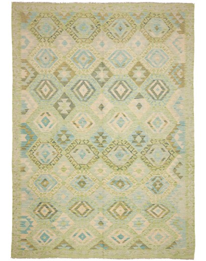 Tappeto Kilim Afghanistan marrone azzurro 215x292
