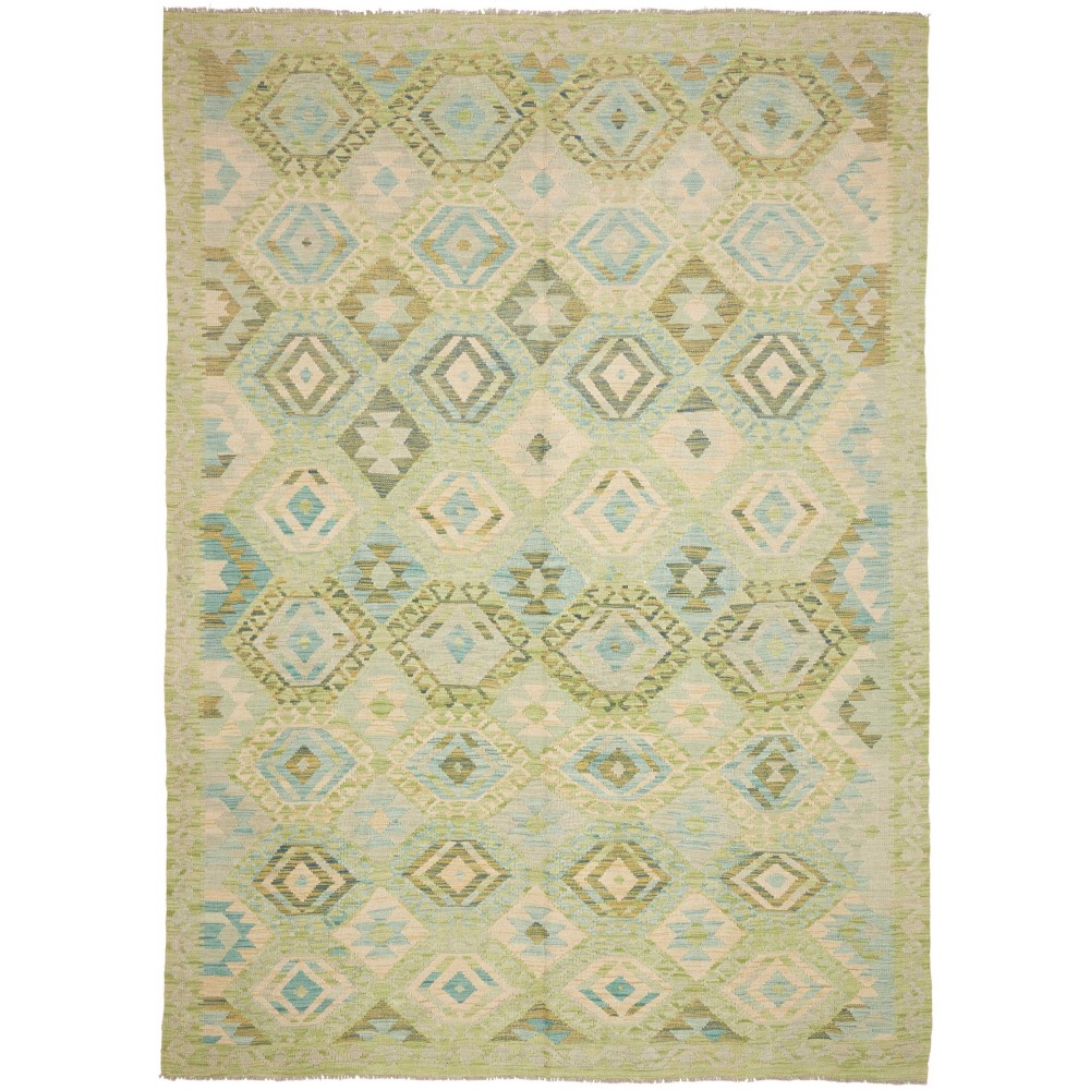 Tappeto Kilim Afghanistan marrone azzurro 215x292