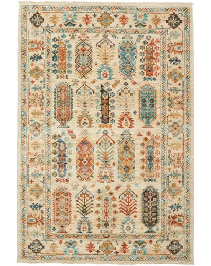 Tappeto Tribal Pakistan marrone giallo 126x189