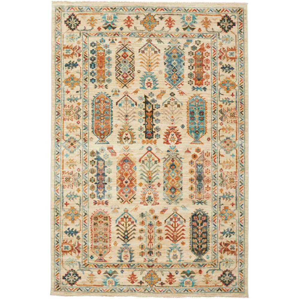 Tappeto Tribal Pakistan marrone giallo 126x189 Tappeto Tribal Pakistan marrone giallo 126x189