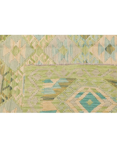 Tappeto Kilim Afghanistan marrone azzurro 215x292