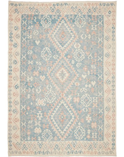 Tappeto Kilim Afghanistan beige azzurro 211x296
