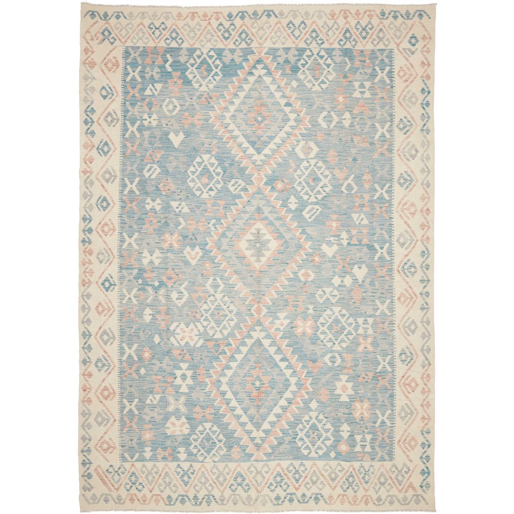 Tappeto Kilim Afghanistan beige azzurro 211x296