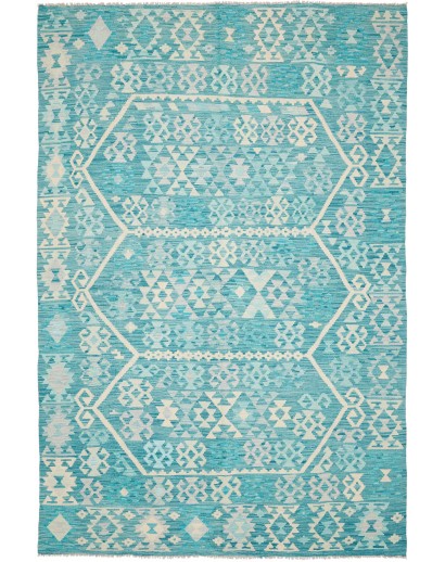 Tappeto Kilim Afghanistan azzurro 200x302