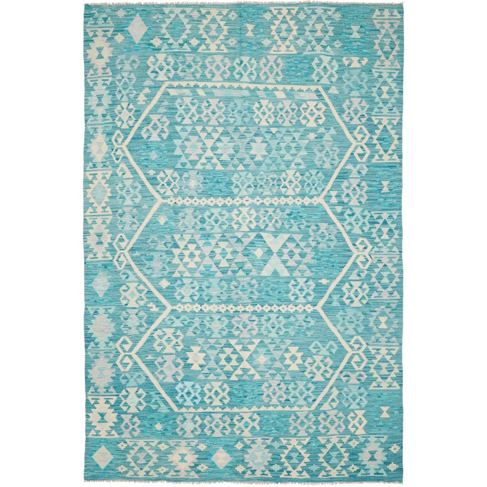 Tappeto Kilim Afghanistan azzurro 200x302