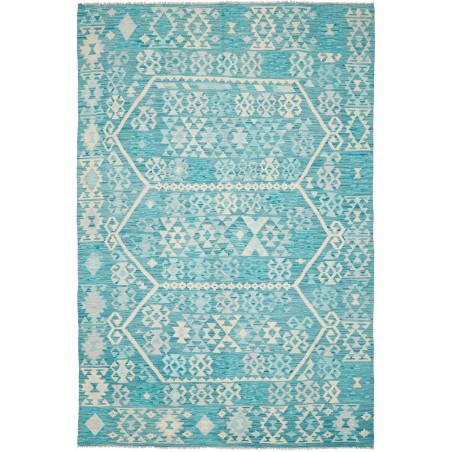 Tappeto Kilim Afghanistan azzurro 200x302