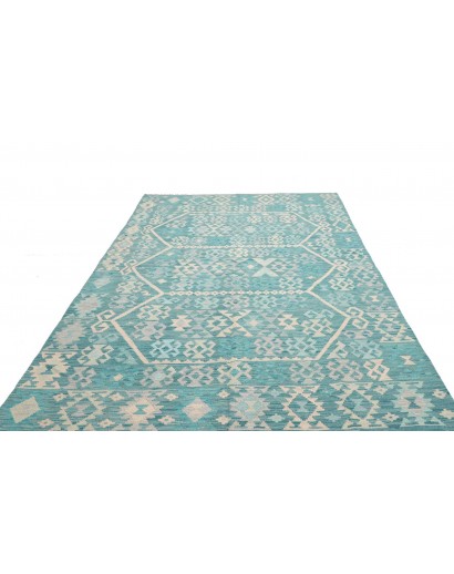 Tappeto Kilim Afghanistan azzurro 200x302