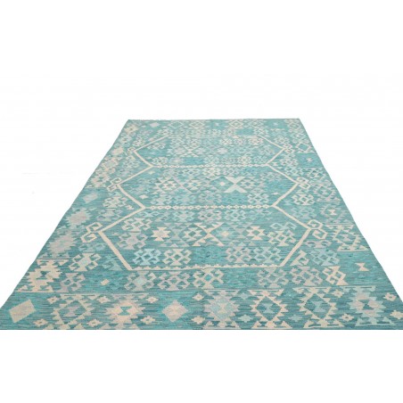 Tappeto Kilim Afghanistan azzurro 200x302