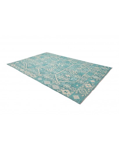 Tappeto Kilim Afghanistan azzurro 200x302
