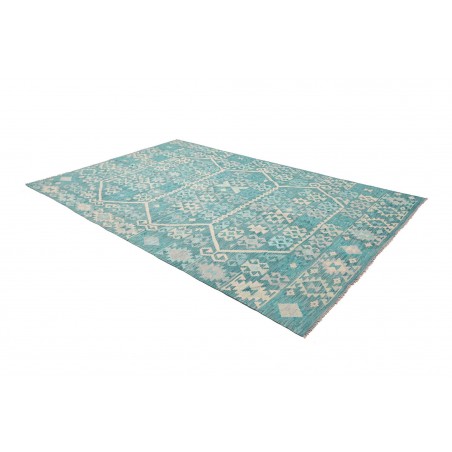 Tappeto Kilim Afghanistan azzurro 200x302