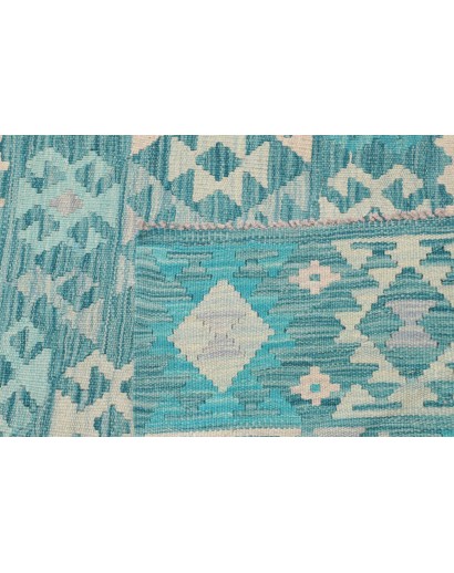Tappeto Kilim Afghanistan azzurro 200x302