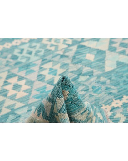 Tappeto Kilim Afghanistan azzurro 200x302