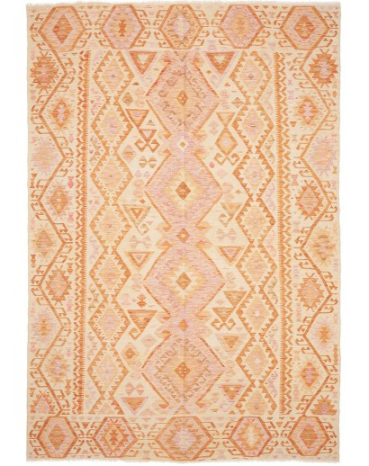 Tappeto Kilim Afghanistan marrone arancione 206x297