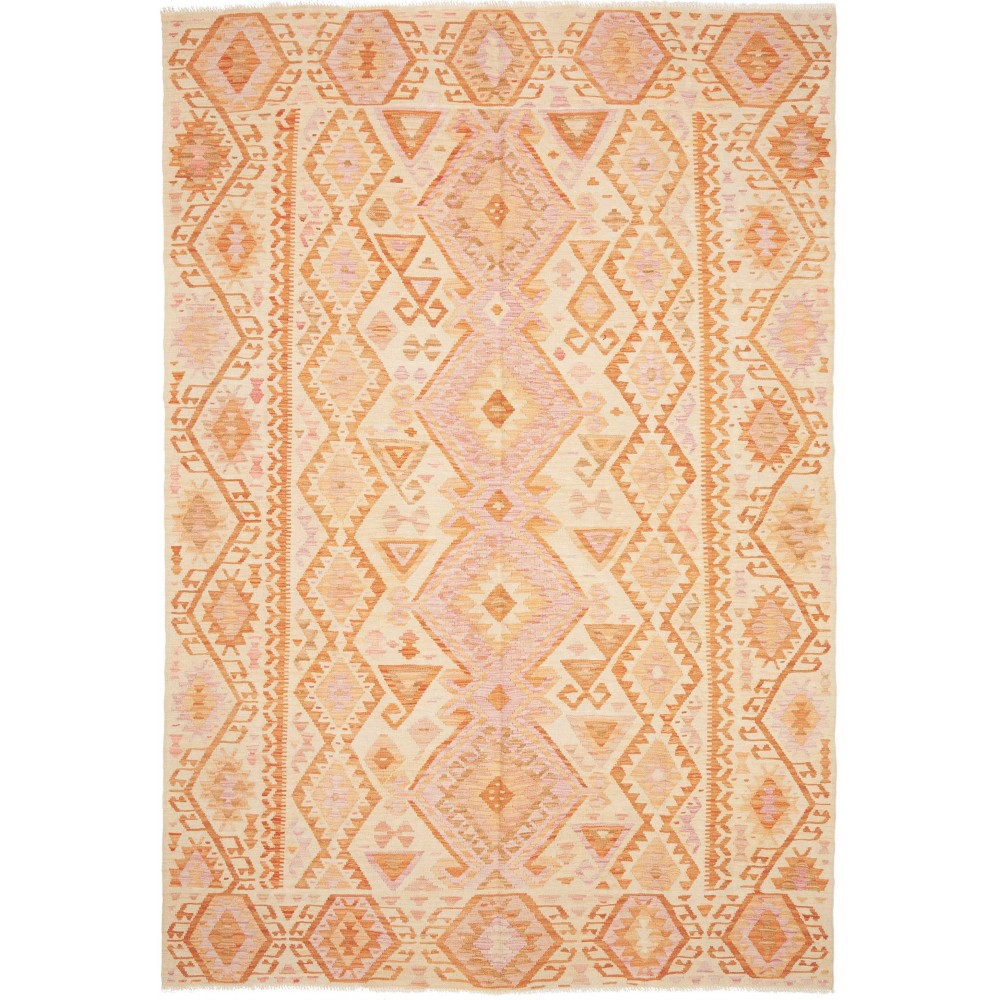 Tappeto Kilim Afghanistan marrone arancione 206x297