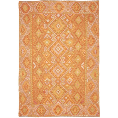 Tappeto Kilim Afghanistan arancione marrone 202x293