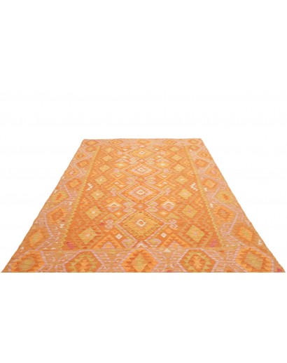 Tappeto Kilim Afghanistan arancione marrone 202x293