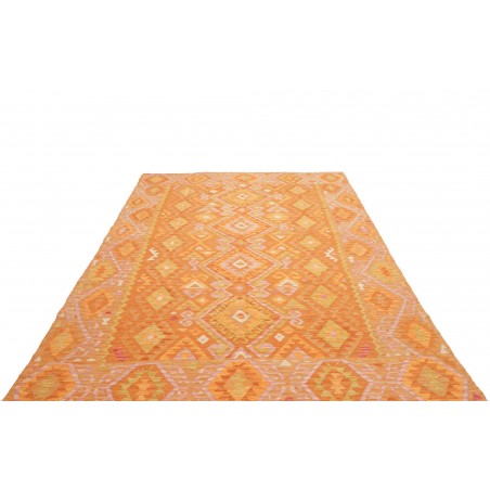 Tappeto Kilim Afghanistan arancione marrone 202x293