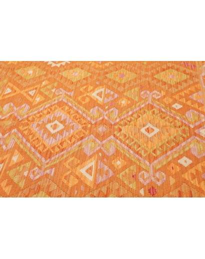 Tappeto Kilim Afghanistan arancione marrone 202x293