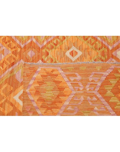 Tappeto Kilim Afghanistan arancione marrone 202x293