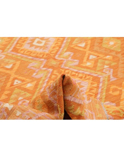 Tappeto Kilim Afghanistan arancione marrone 202x293